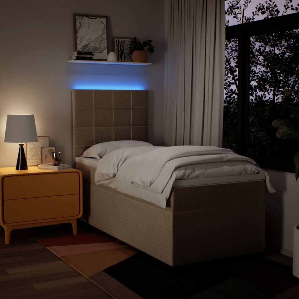 vidaXL Κρεβάτι Boxspring με Στρώμα Κρεμ 80 x 200 εκ. Υφασμάτινο