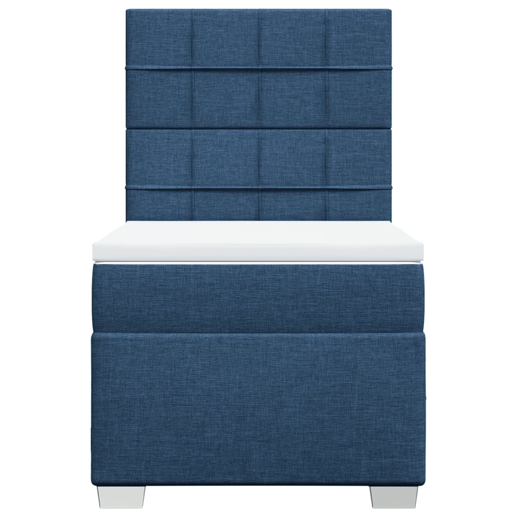vidaXL Κρεβάτι Boxspring με Στρώμα Μπλε 80x200 εκ. Υφασμάτινο