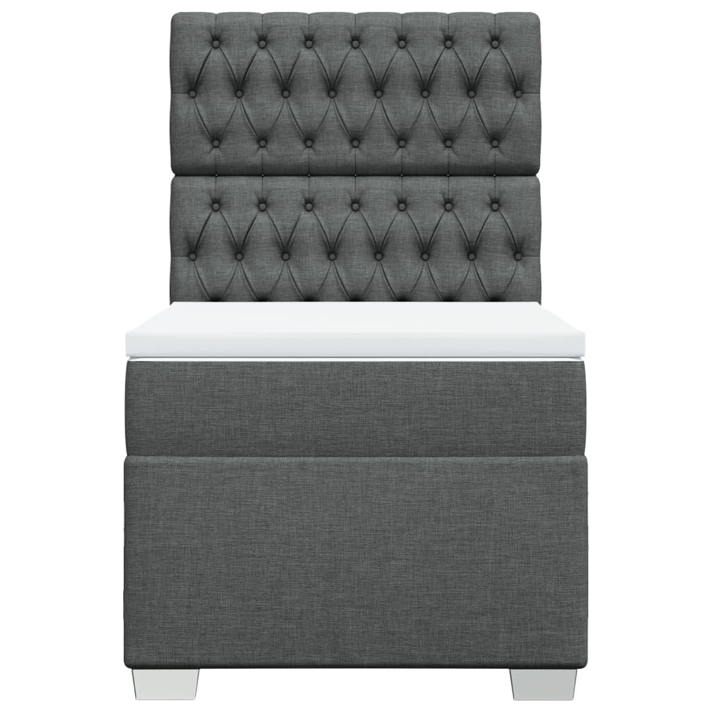 vidaXL Κρεβάτι Boxspring με Στρώμα Σκούρο Γκρι 80x200 εκ. Υφασμάτινο