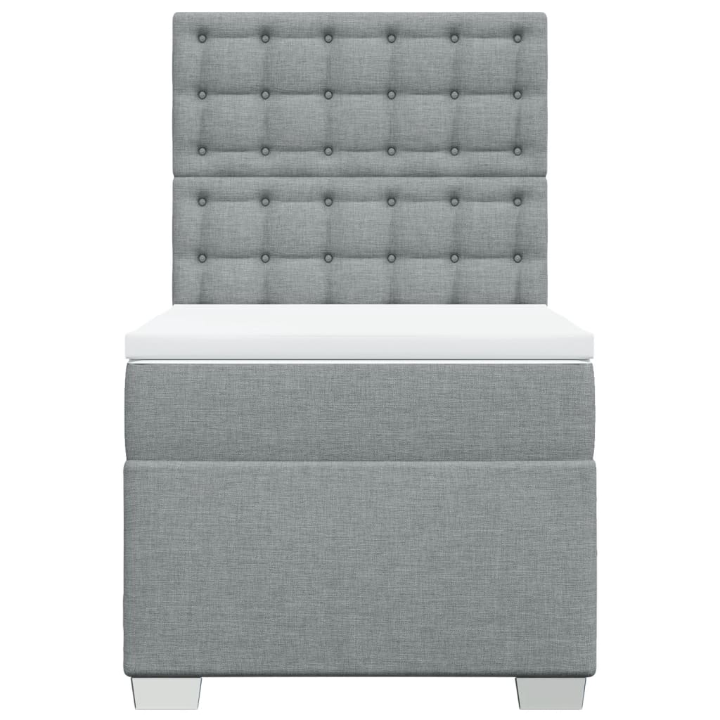 vidaXL Κρεβάτι Boxspring με Στρώμα Ανοιχτό Γκρι 80x200 εκ. Υφασμάτινο