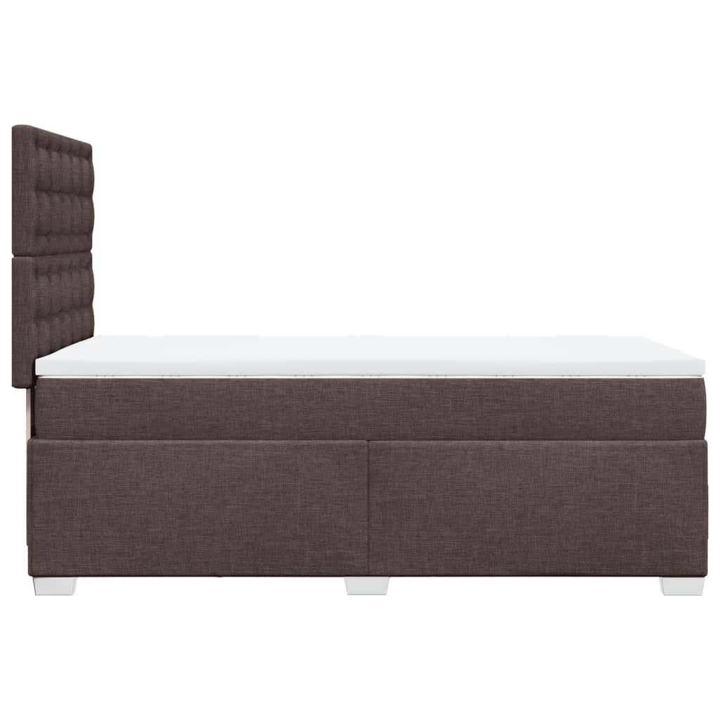 vidaXL Κρεβάτι Boxspring με Στρώμα Σκούρο Καφέ 80x200 εκ. Υφασμάτινο