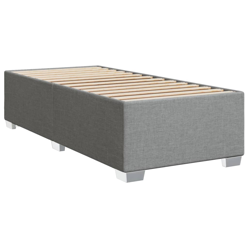 vidaXL Κρεβάτι Boxspring με Στρώμα Ανοιχτό Γκρι 90x190 εκ. Υφασμάτινο