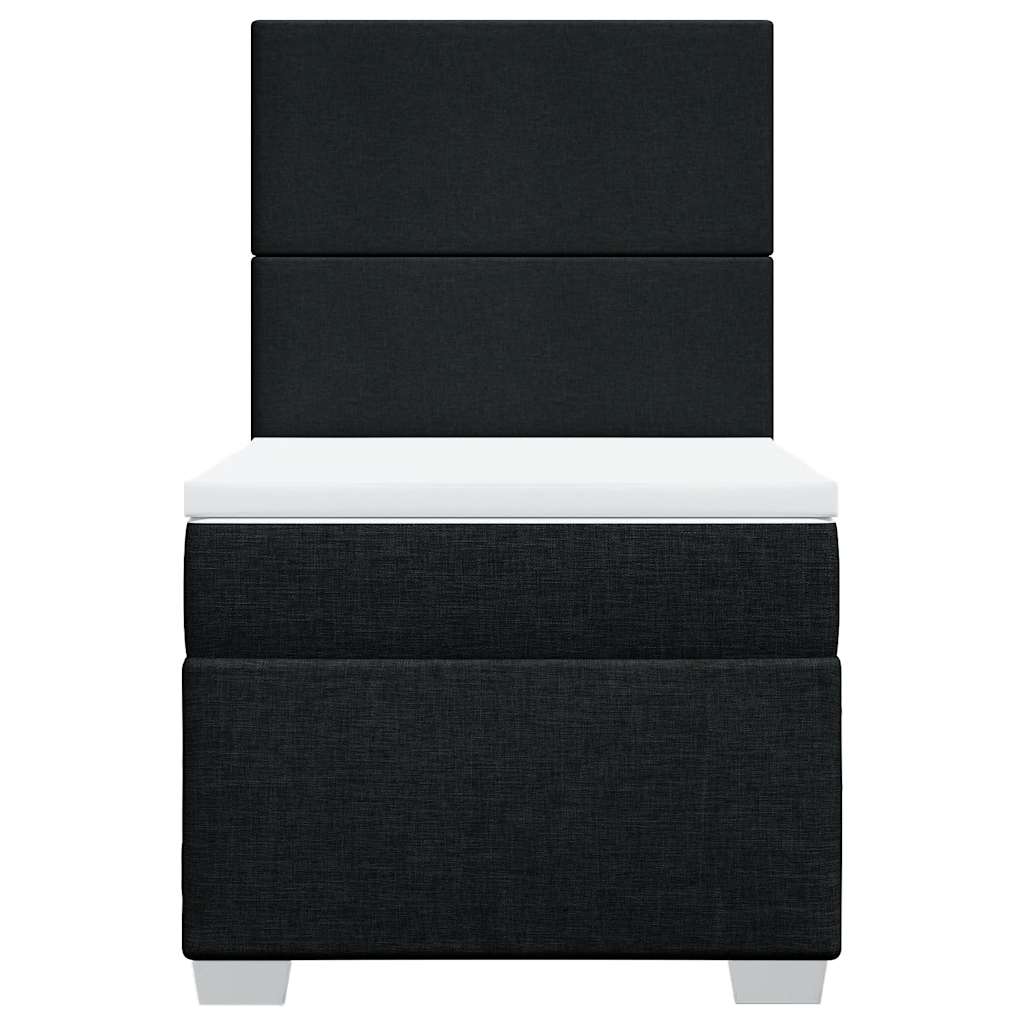 vidaXL Κρεβάτι Boxspring με Στρώμα Μαύρο 90x190 εκ.Υφασμάτινο