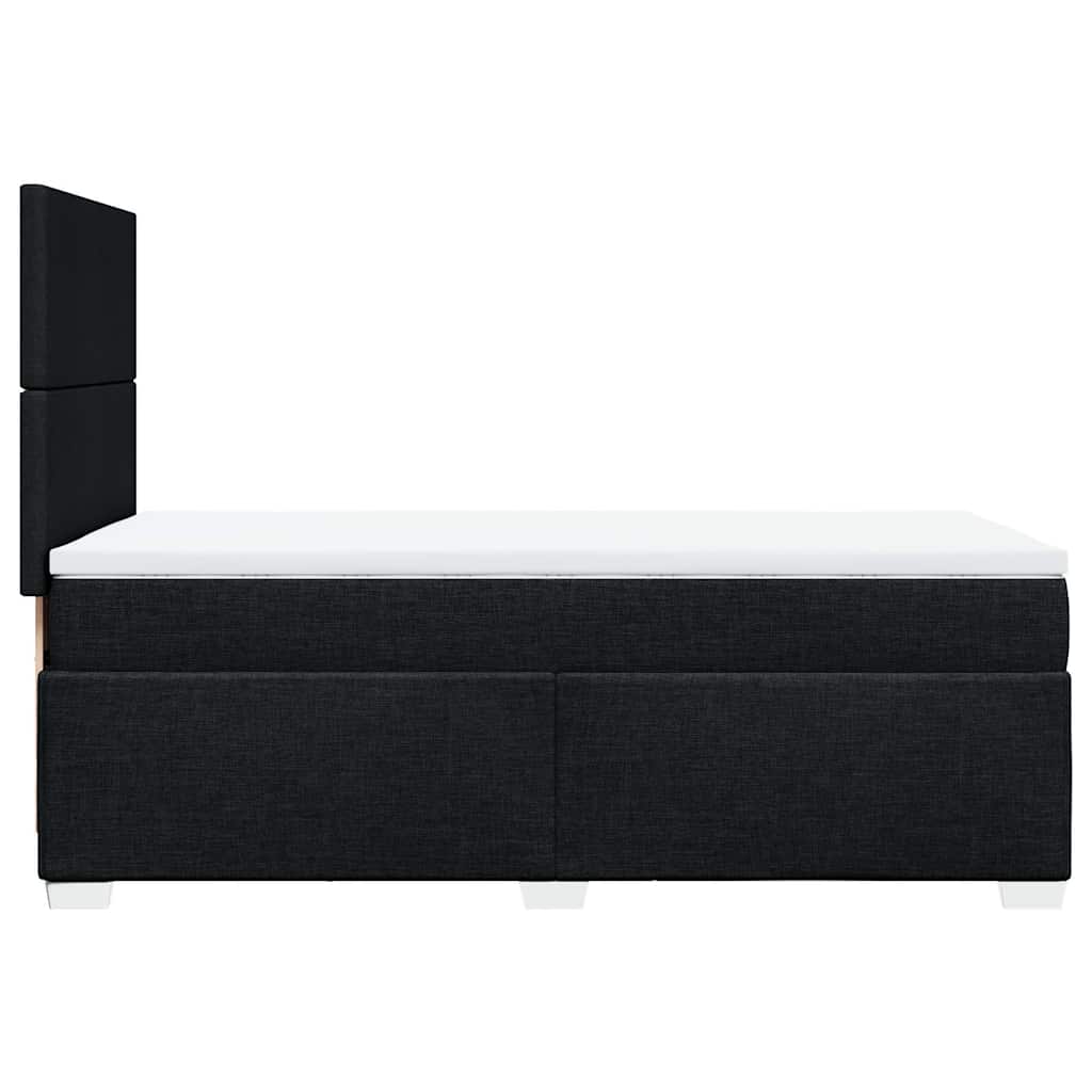 vidaXL Κρεβάτι Boxspring με Στρώμα Μαύρο 90x190 εκ.Υφασμάτινο