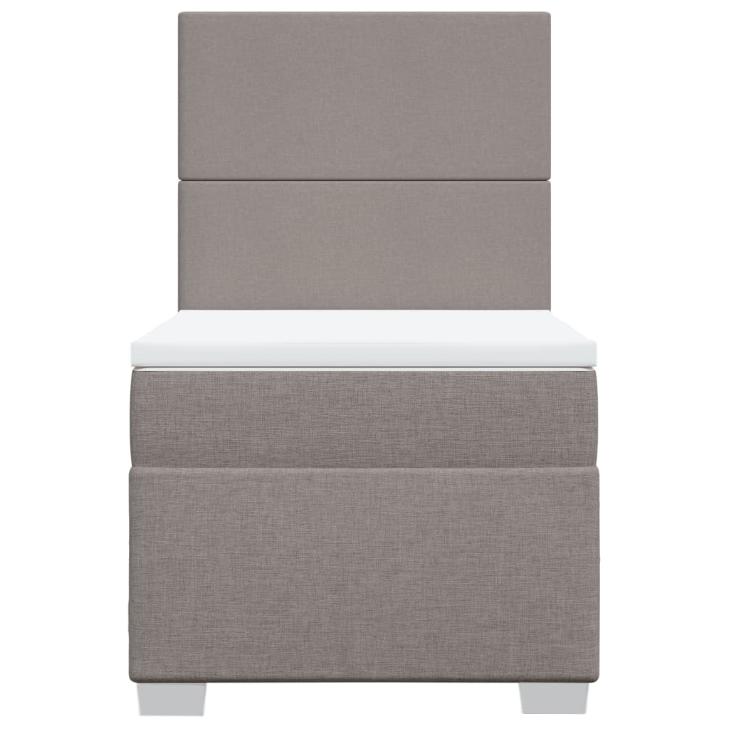 vidaXL Κρεβάτι Boxspring με Στρώμα Taupe 90x190 εκ.Υφασμάτινο