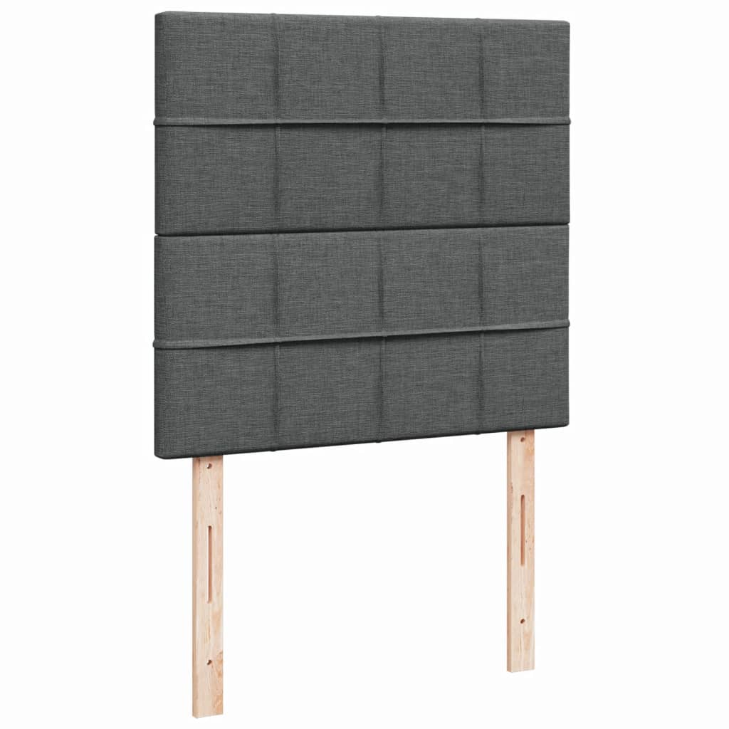 vidaXL Κρεβάτι Boxspring με Στρώμα Σκούρο Γκρι 90x190 εκ. Υφασμάτινο