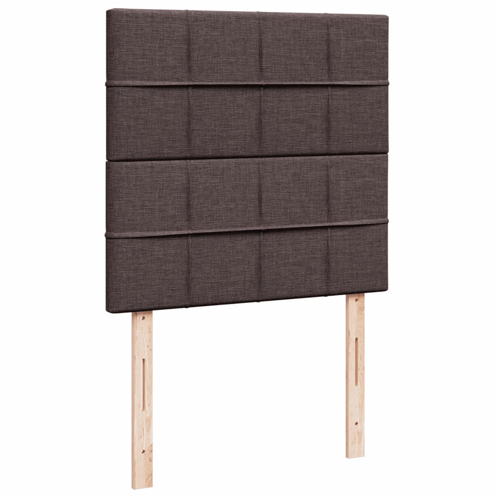vidaXL Κρεβάτι Boxspring με Στρώμα Σκούρο Καφέ 90x190 εκ. Υφασμάτινο