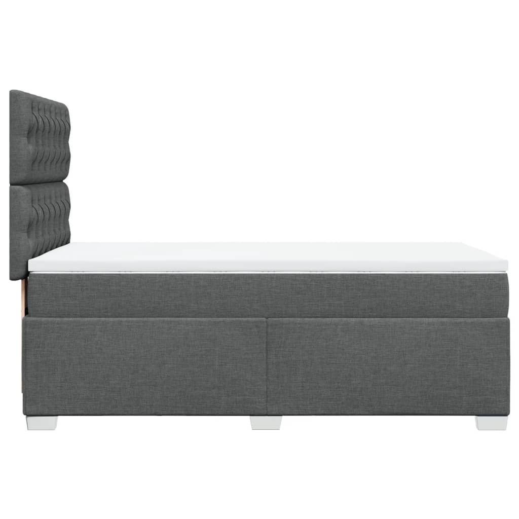 vidaXL Κρεβάτι Boxspring με Στρώμα Σκούρο Γκρι 90x190 εκ. Υφασμάτινο