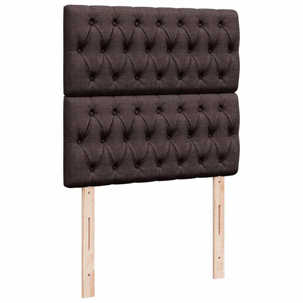vidaXL Κρεβάτι Boxspring με Στρώμα Σκούρο Καφέ 90x190 εκ. Υφασμάτινο