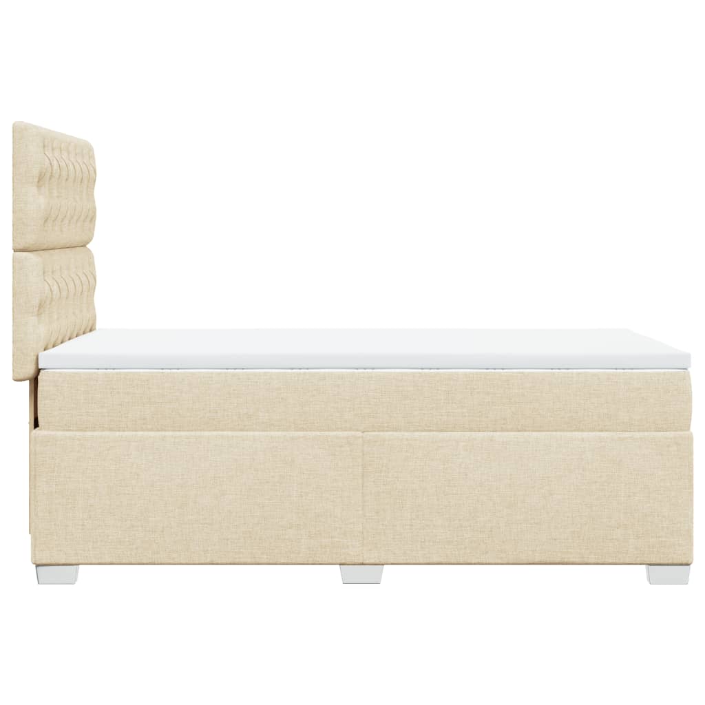 vidaXL Κρεβάτι Boxspring με Στρώμα Κρεμ 90x190 εκ.Υφασμάτινο