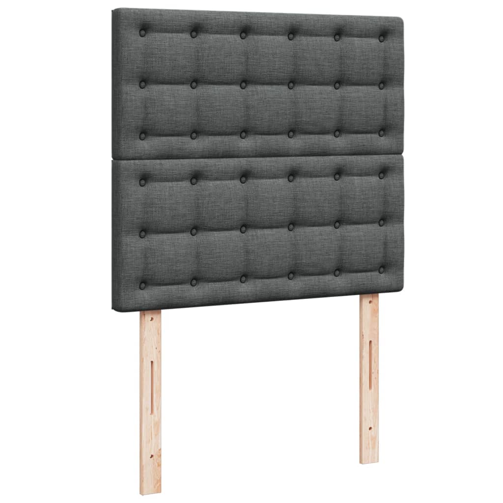 vidaXL Κρεβάτι Boxspring με Στρώμα Σκούρο Γκρι 90x190 εκ. Υφασμάτινο