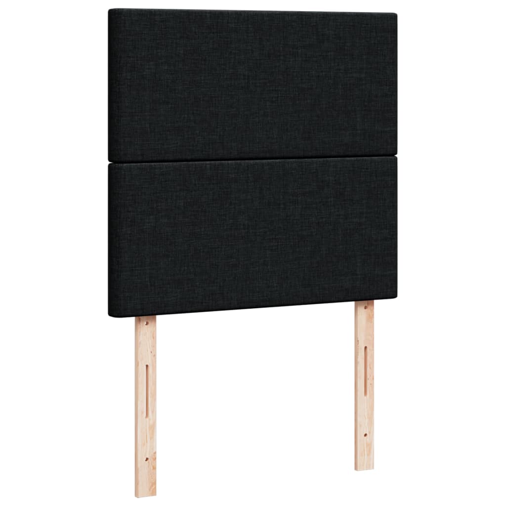 vidaXL Κρεβάτι Boxspring με Στρώμα Μαύρο 90x200 εκ. Υφασμάτινο