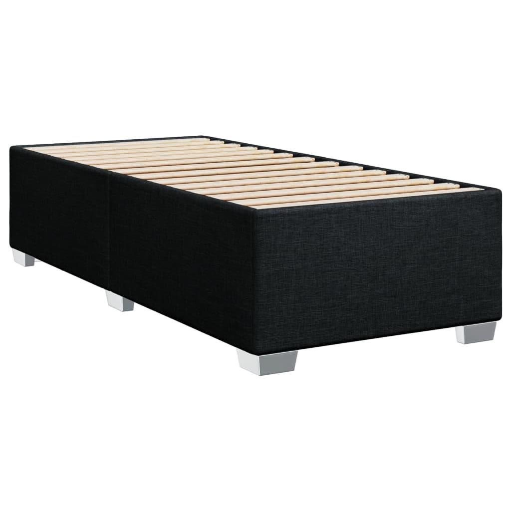 vidaXL Κρεβάτι Boxspring με Στρώμα Μαύρο 90x200 εκ. Υφασμάτινο