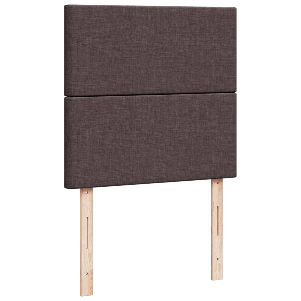 vidaXL Κρεβάτι Boxspring με Στρώμα Σκούρο Καφέ 90x200 εκ. Υφασμάτινο