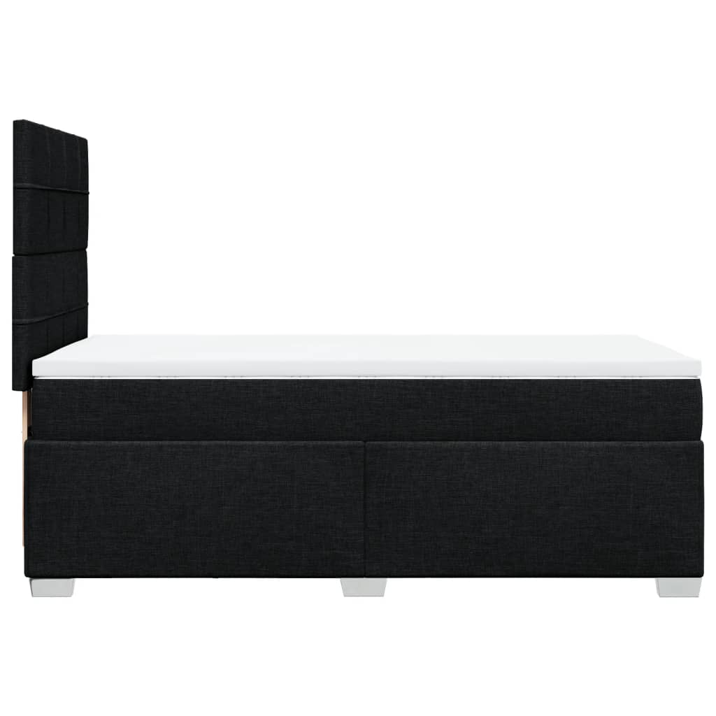 vidaXL Κρεβάτι Boxspring με Στρώμα Μαύρο 90x200 εκ. Υφασμάτινο