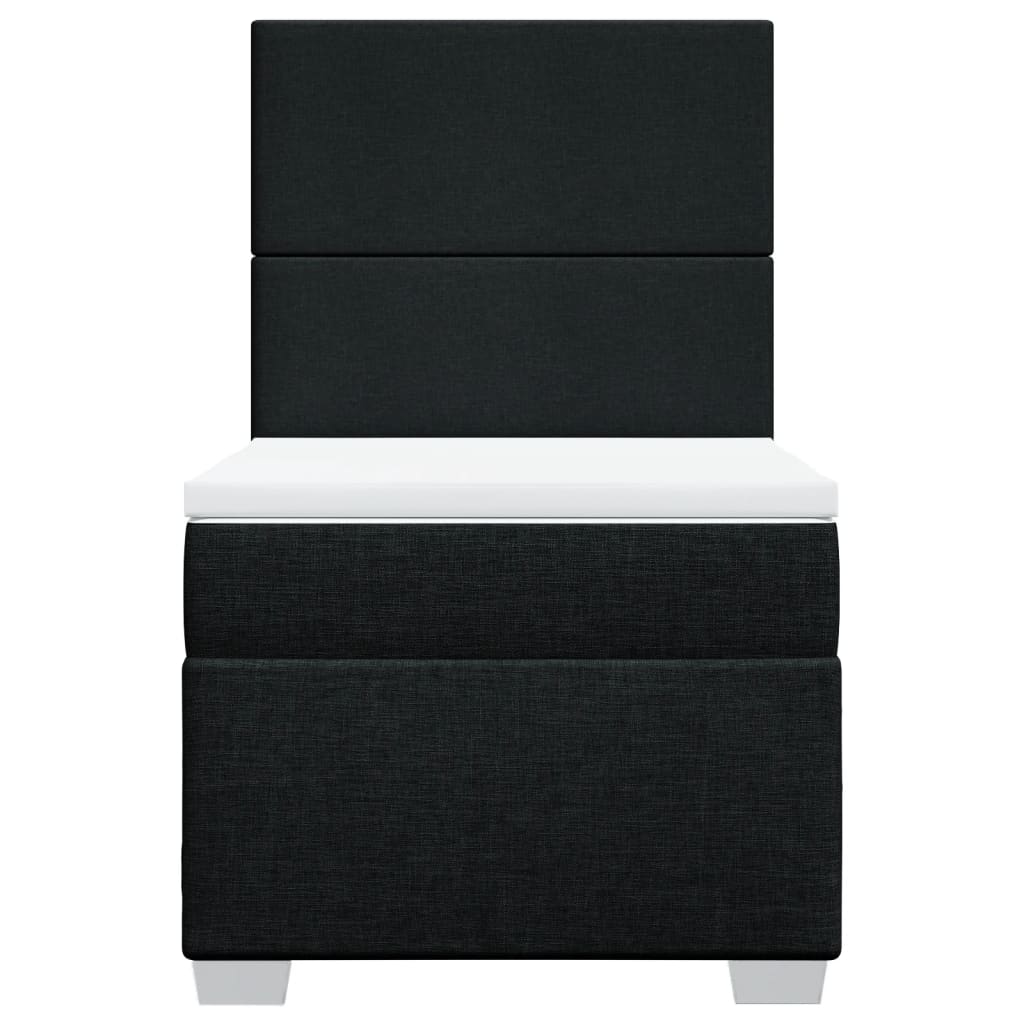 vidaXL Κρεβάτι Boxspring με Στρώμα Μαύρο 100 x 200 εκ. Υφασμάτινο