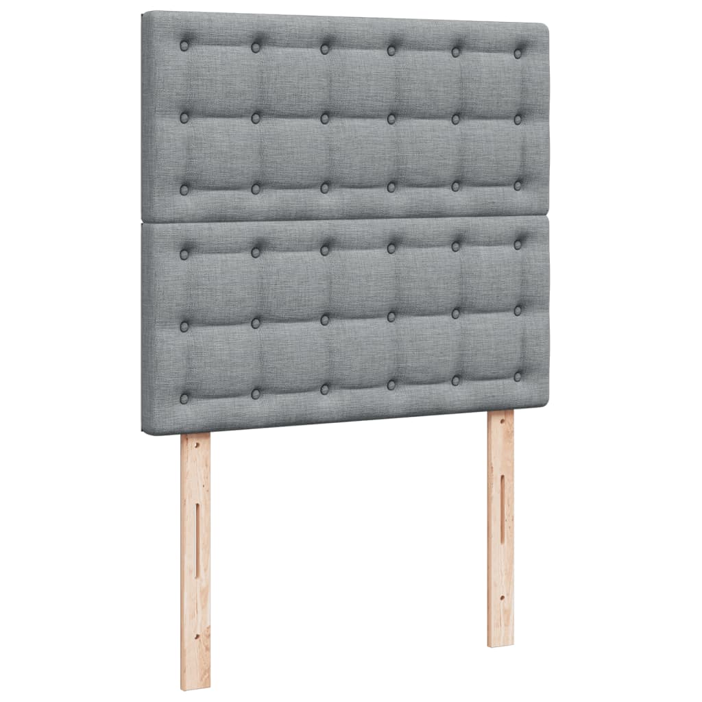 vidaXL Κρεβάτι Boxspring με Στρώμα Ανοιχτό Γκρι 100x200 εκ. Υφασμάτινο