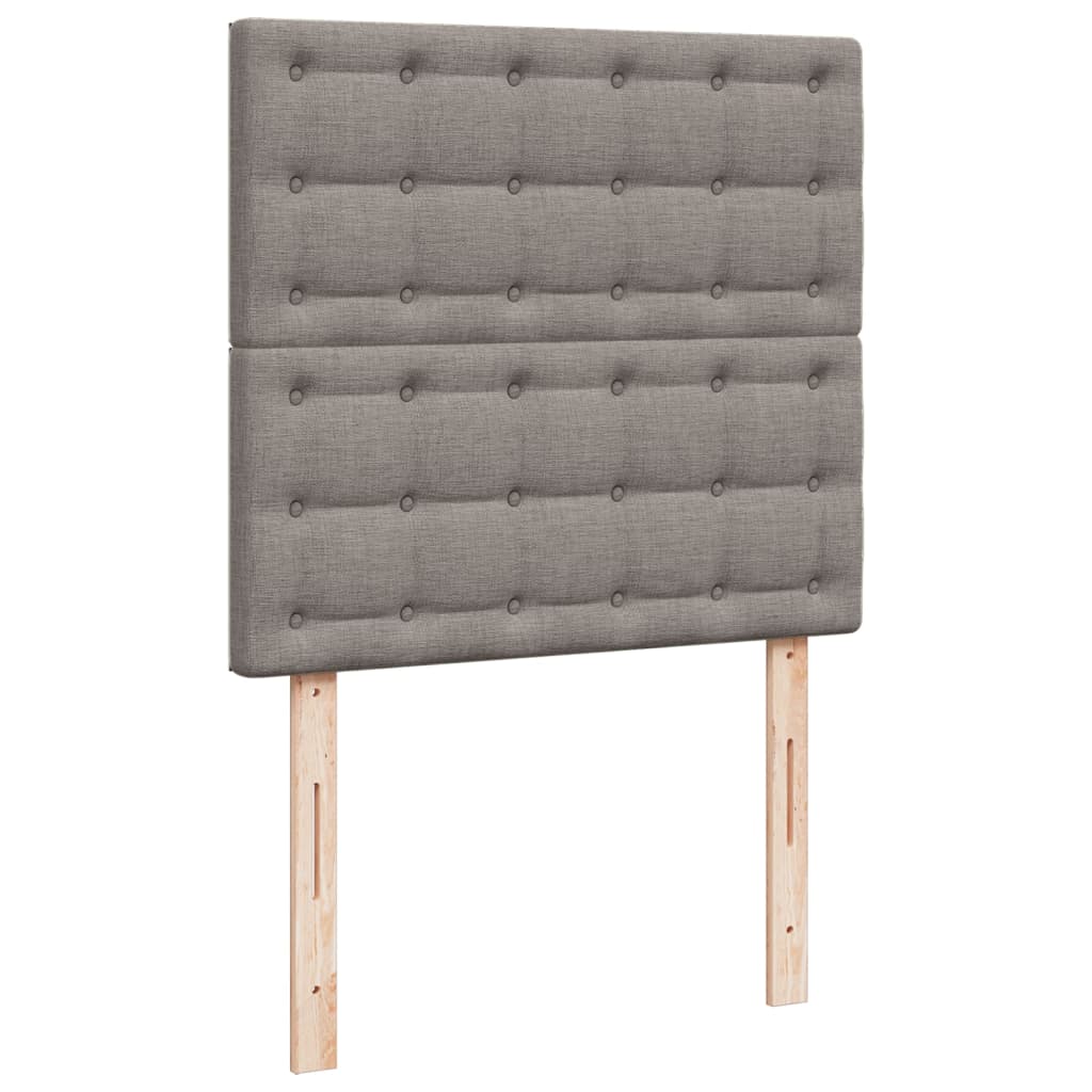vidaXL Κρεβάτι Boxspring με Στρώμα Taupe 100 x 200 εκ. Υφασμάτινο