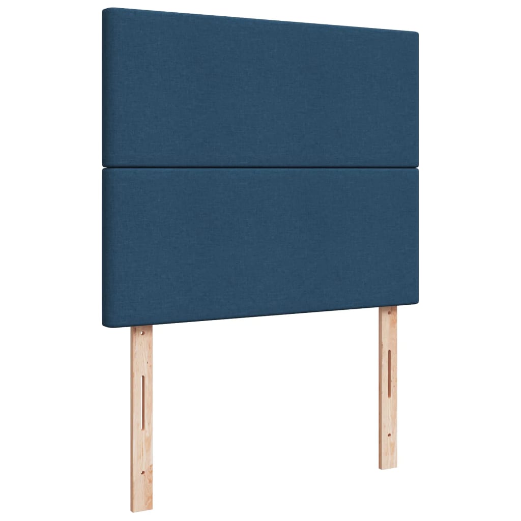 vidaXL Κρεβάτι Boxspring με Στρώμα Μπλε 120x190 εκ. Υφασμάτινο