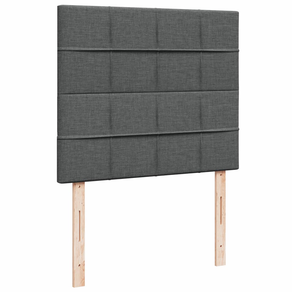 vidaXL Κρεβάτι Boxspring με Στρώμα Σκούρο Γκρι 120x190 εκ Υφασμάτινο