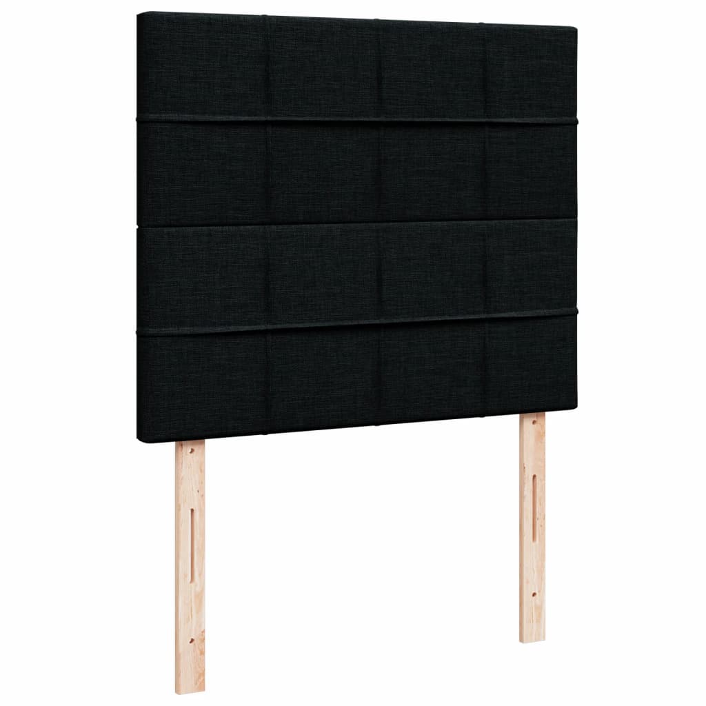 vidaXL Κρεβάτι Boxspring με Στρώμα Μαύρο 120x190 εκ. Υφασμάτινο