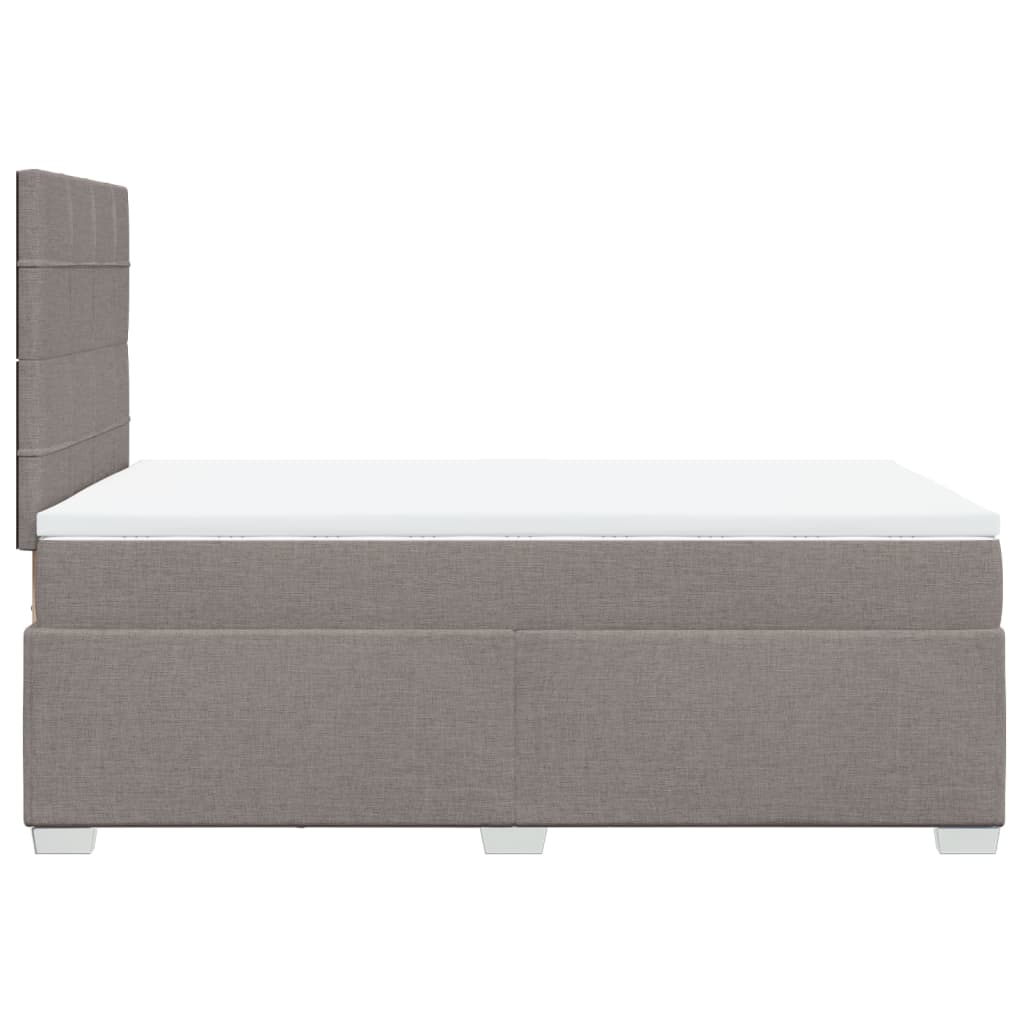 vidaXL Κρεβάτι Boxspring με Στρώμα Taupe 120x190 εκ. Υφασμάτινο