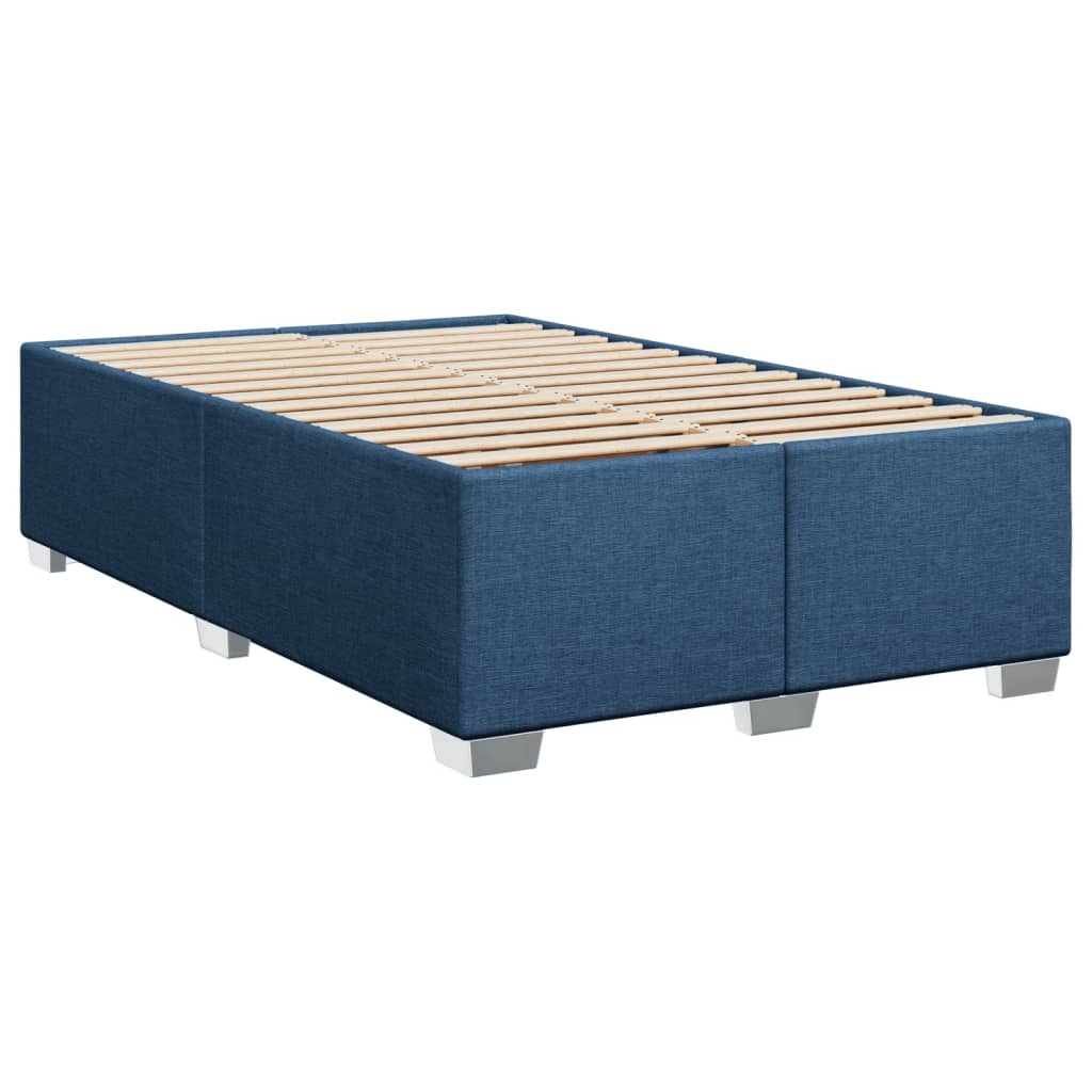 vidaXL Κρεβάτι Boxspring με Στρώμα Μπλε 120x190 εκ. Υφασμάτινο