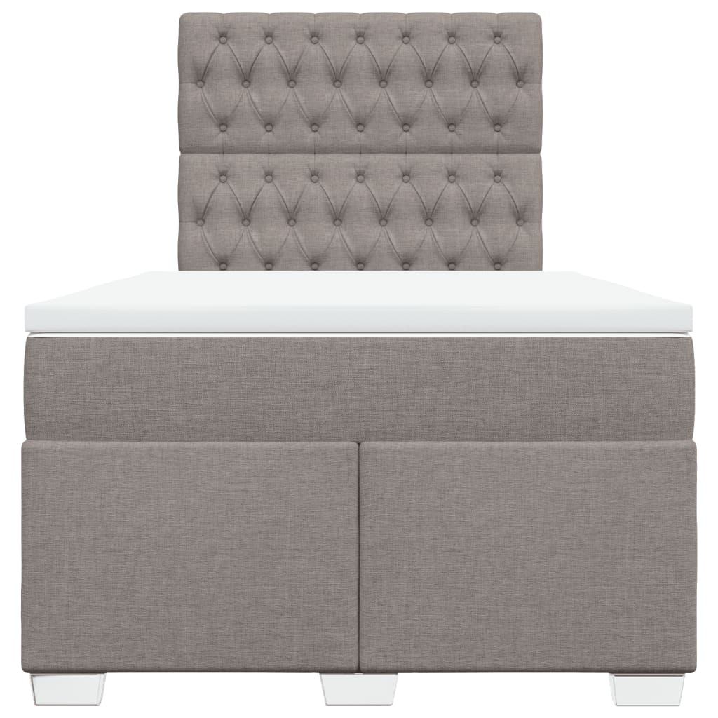 vidaXL Κρεβάτι Boxspring με Στρώμα Taupe 120x190 εκ. Υφασμάτινο