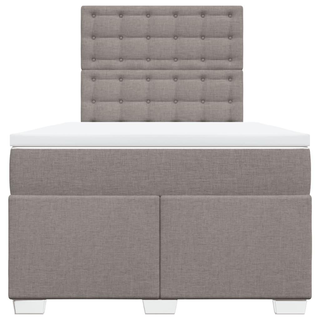 vidaXL Κρεβάτι Boxspring με Στρώμα Taupe 120x190 εκ. Υφασμάτινο