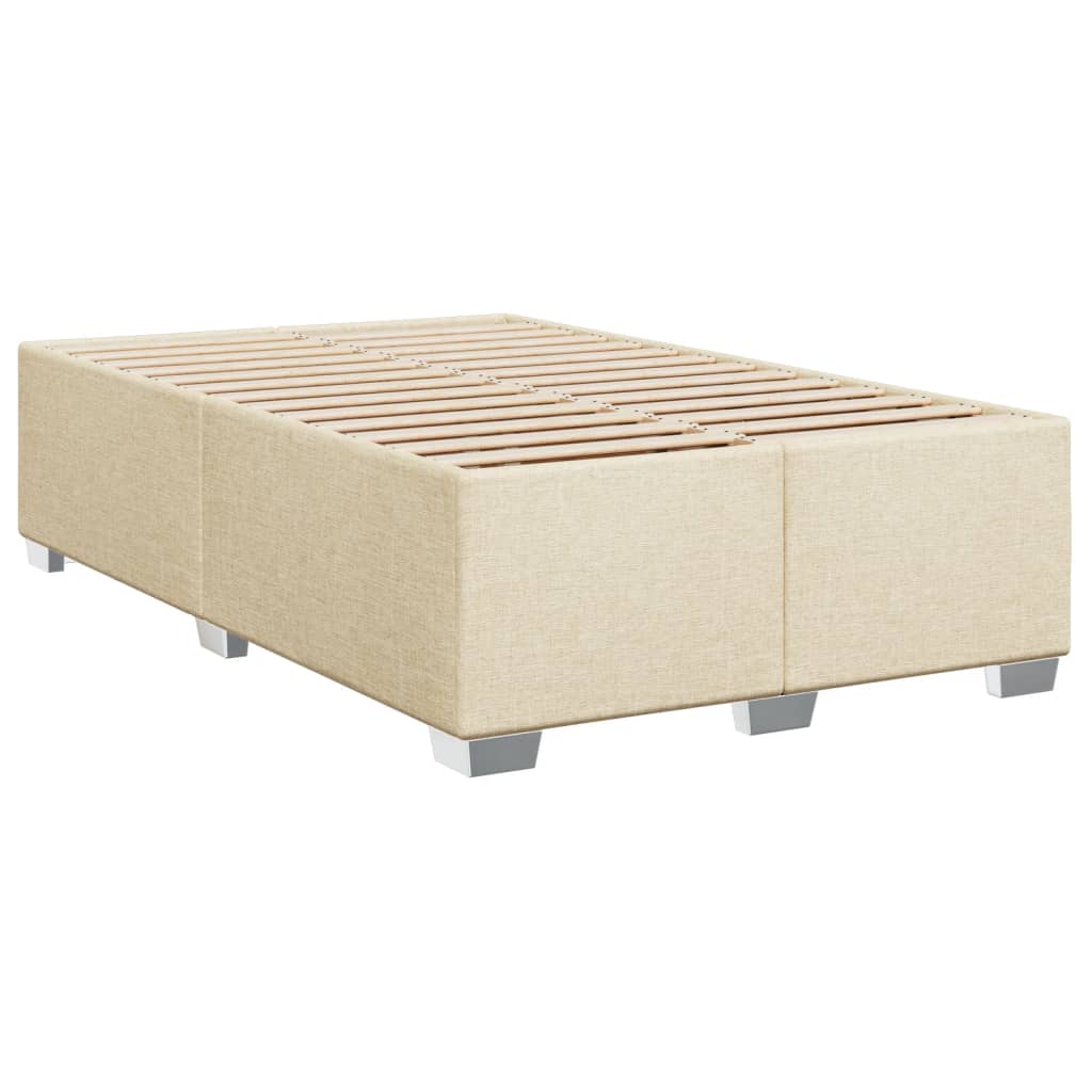 vidaXL Κρεβάτι Boxspring με Στρώμα Κρεμ 120x190 εκ. Υφασμάτινο