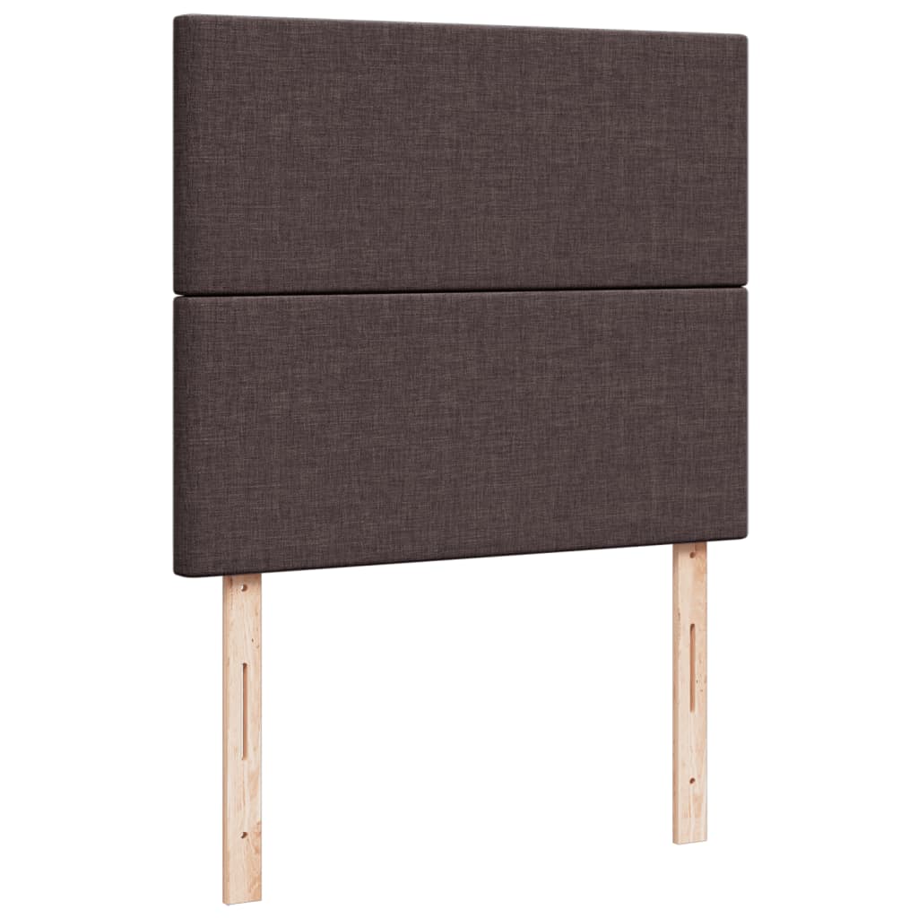 vidaXL Κρεβάτι Boxspring με Στρώμα Σκούρο Καφέ 120x200 εκ. Υφασμάτινο