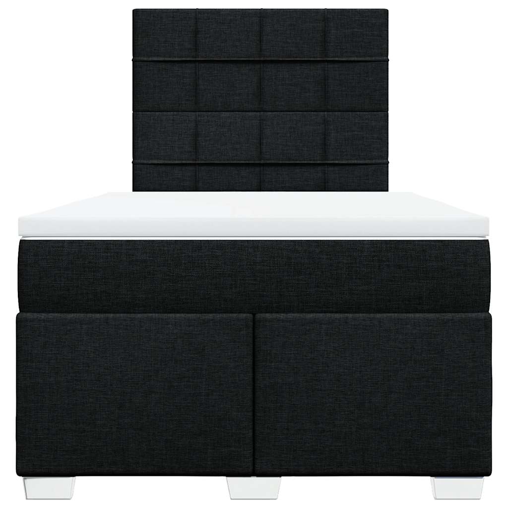 vidaXL Κρεβάτι Boxspring με Στρώμα Μαύρο 120x200 εκ. Υφασμάτινο