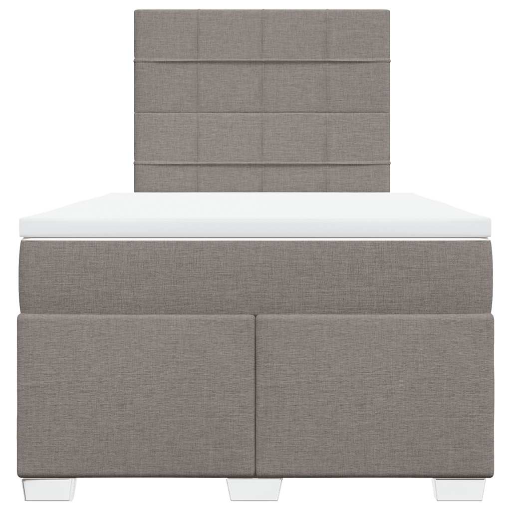 vidaXL Κρεβάτι Boxspring με Στρώμα Taupe 120x200 εκ. Υφασμάτινο