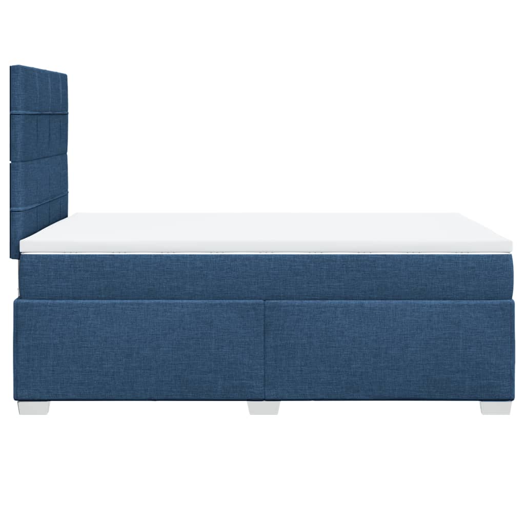 vidaXL Κρεβάτι Boxspring με Στρώμα Μπλε 120x200 εκ. Υφασμάτινο