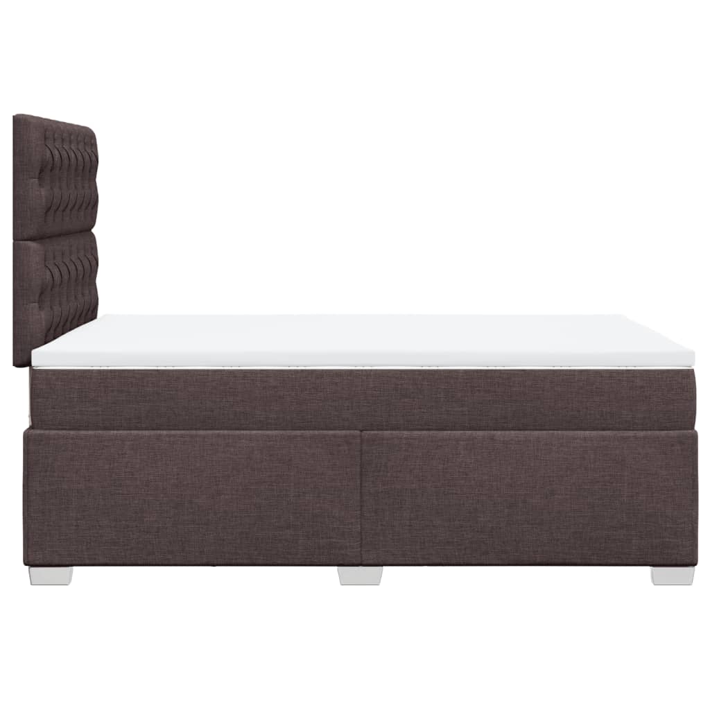 vidaXL Κρεβάτι Boxspring με Στρώμα Σκούρο Καφέ 120x200 εκ. Υφασμάτινο