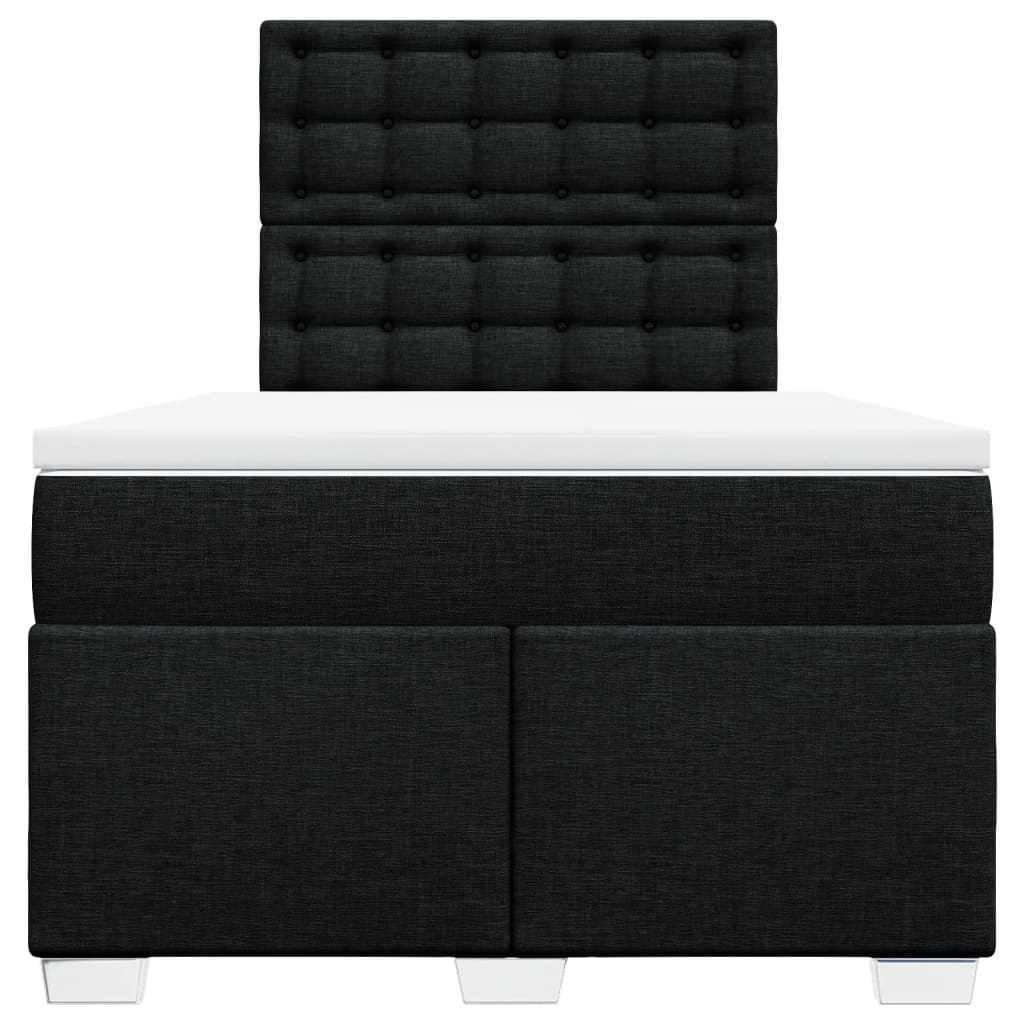 vidaXL Κρεβάτι Boxspring με Στρώμα Μαύρο 120x200 εκ. Υφασμάτινο