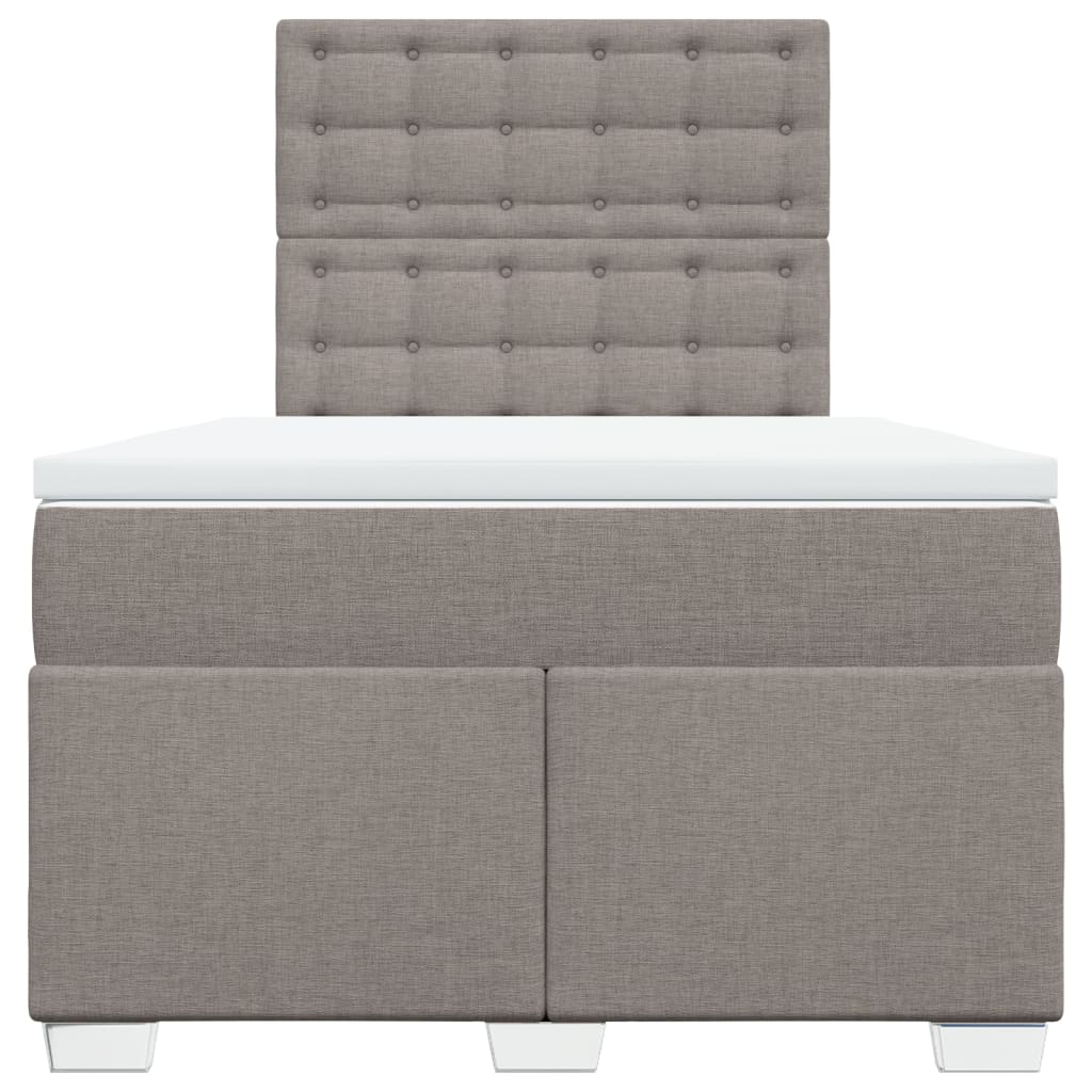 vidaXL Κρεβάτι Boxspring με Στρώμα Taupe 120x200 εκ. Υφασμάτινο