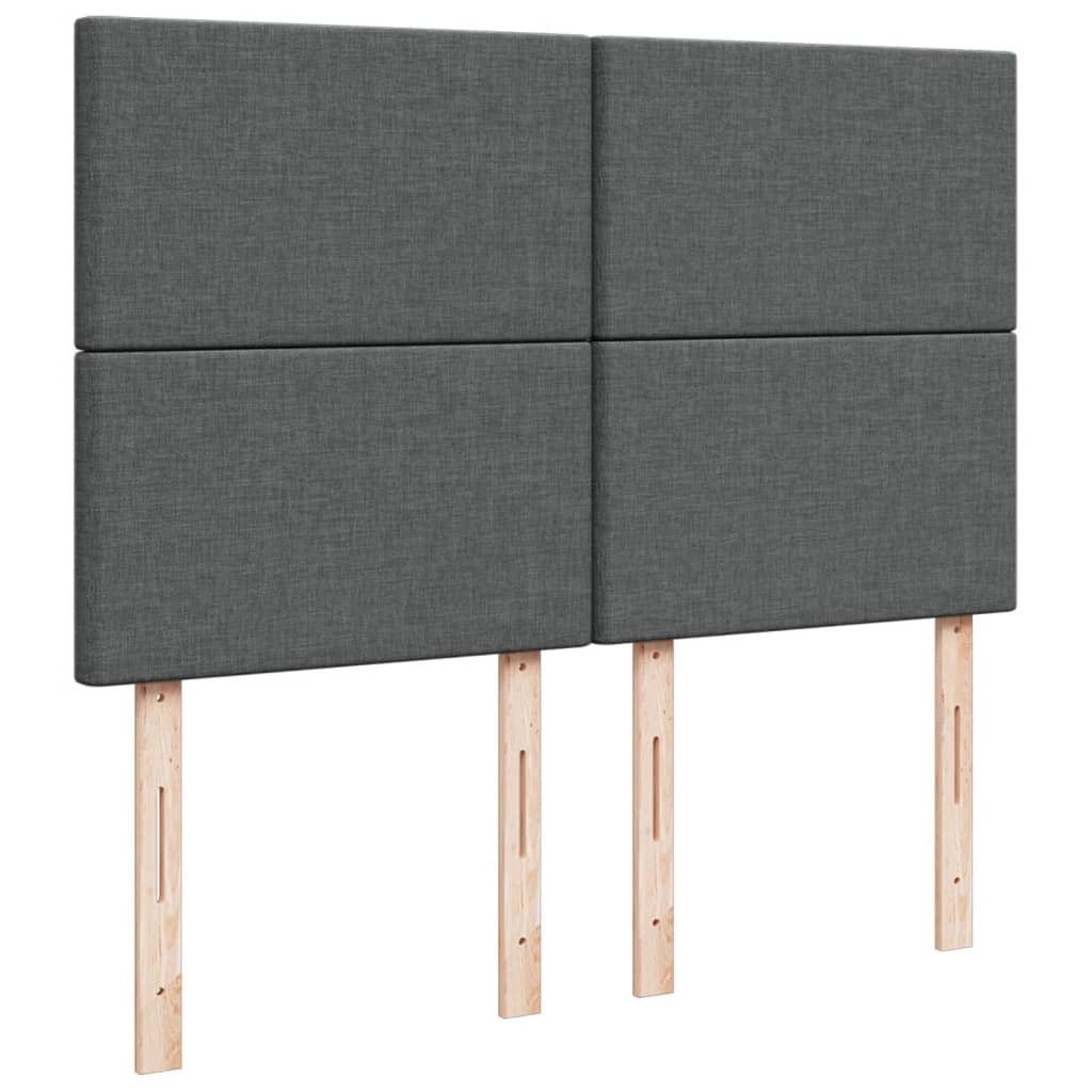 vidaXL Κρεβάτι Boxspring με Στρώμα Σκούρο Γκρι 140x190 εκ. Υφασμάτινο