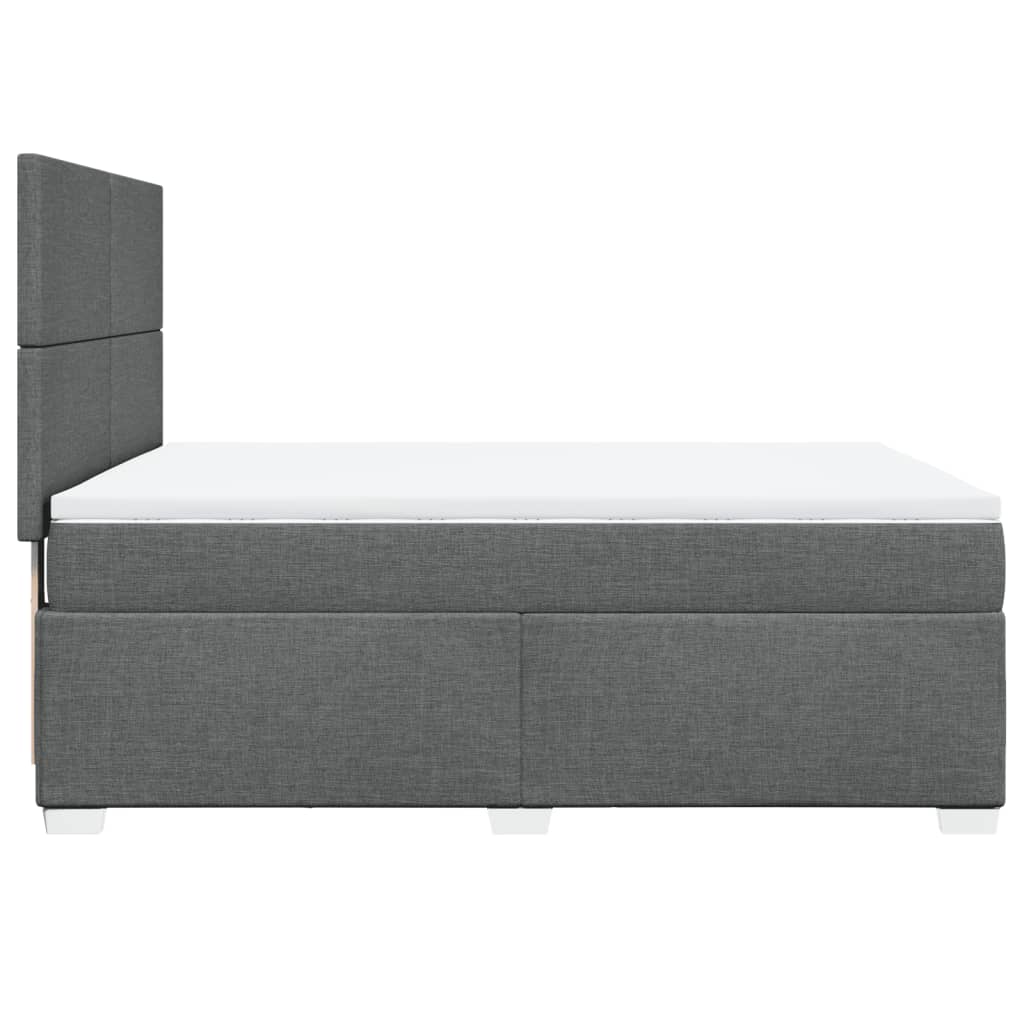 vidaXL Κρεβάτι Boxspring με Στρώμα Σκούρο Γκρι 140x200 εκ Υφασμάτινο