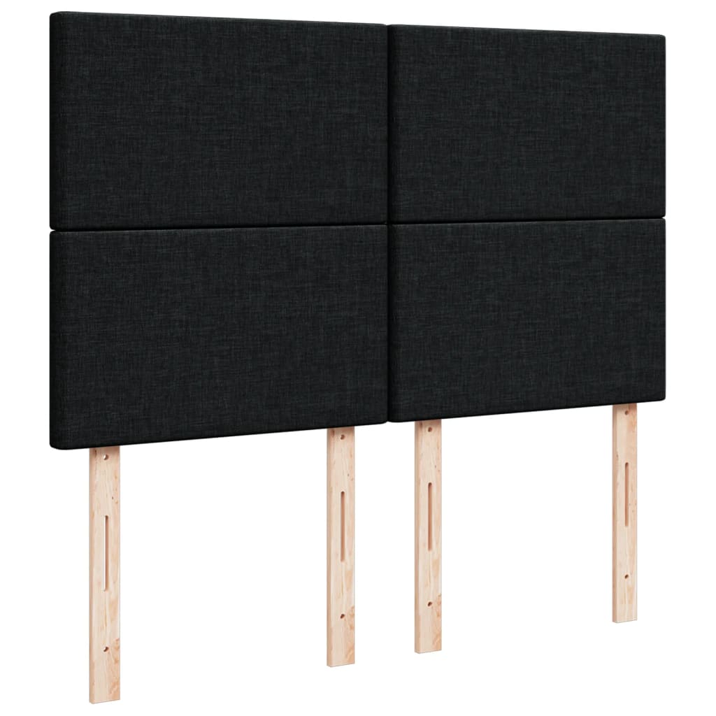 vidaXL Κρεβάτι Boxspring με Στρώμα Μαύρο 140x200 εκ. Υφασμάτινο