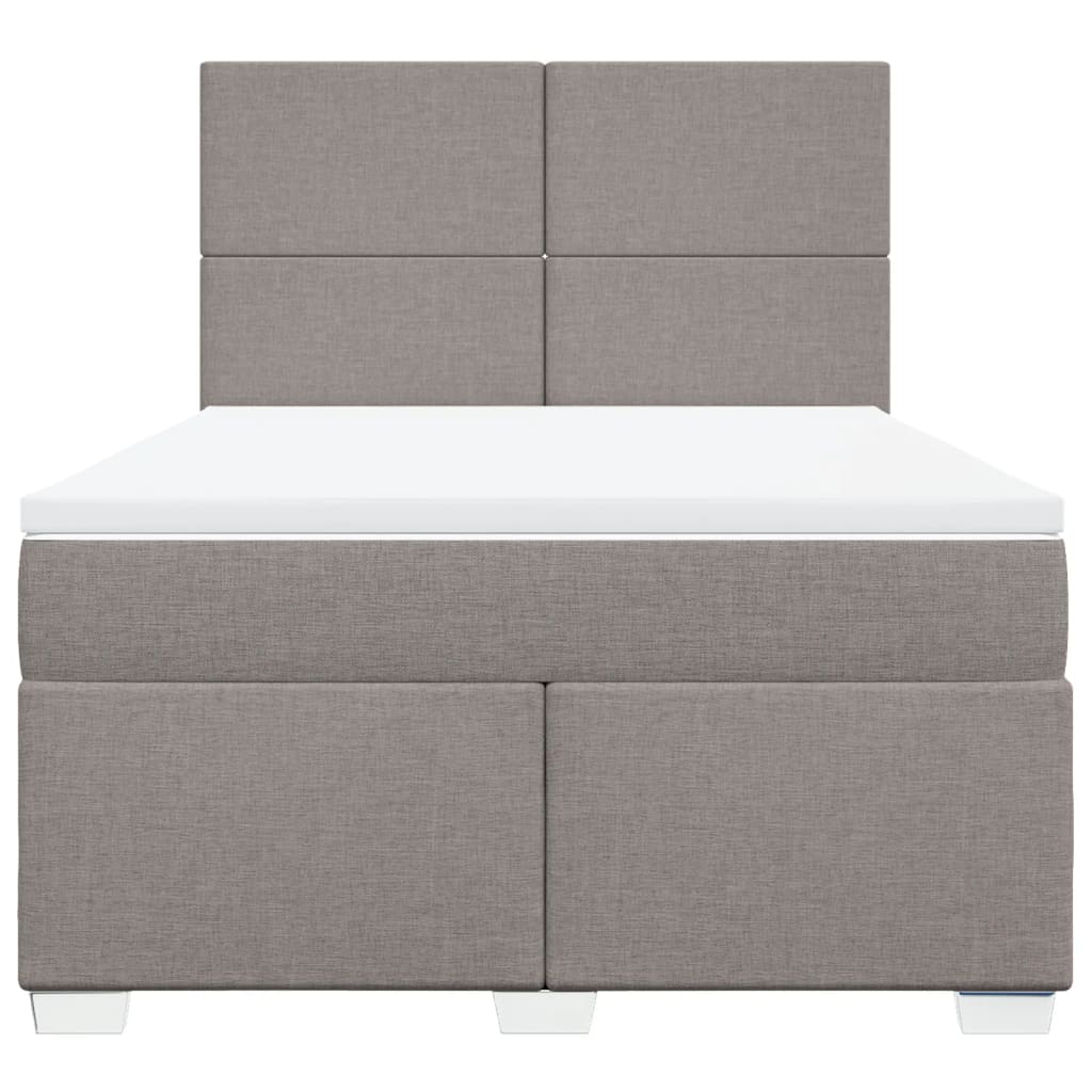 vidaXL Κρεβάτι Boxspring με Στρώμα Taupe 140x200 εκ. Υφασμάτινο