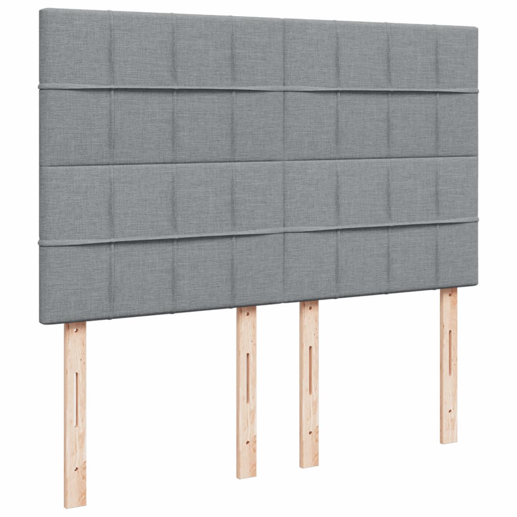 vidaXL Κρεβάτι Boxspring με Στρώμα Ανοιχτό Γκρι 140x200 εκ. Υφασμάτινο