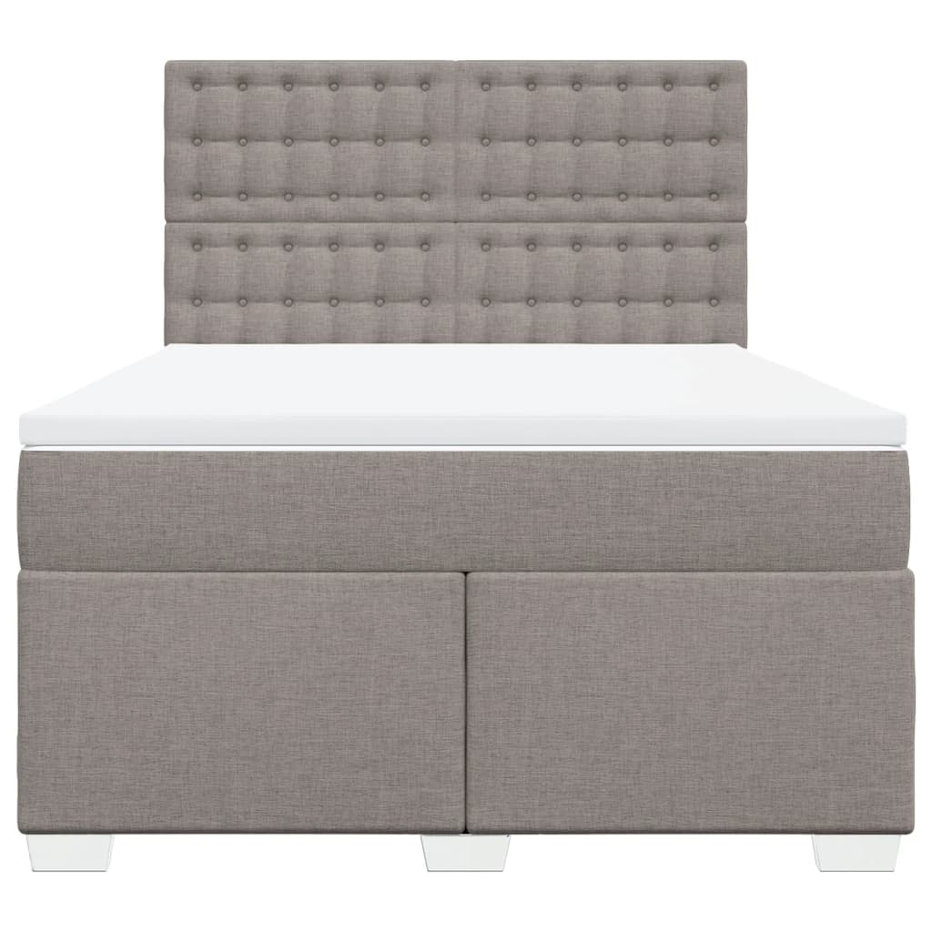 vidaXL Κρεβάτι Boxspring με Στρώμα Taupe 140x200 εκ. Υφασμάτινο
