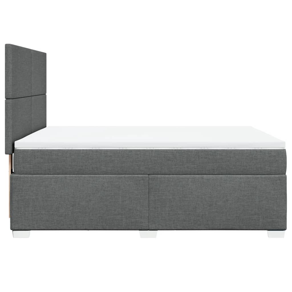 vidaXL Κρεβάτι Boxspring με Στρώμα Σκούρο Γκρι 160x200 εκ Υφασμάτινο