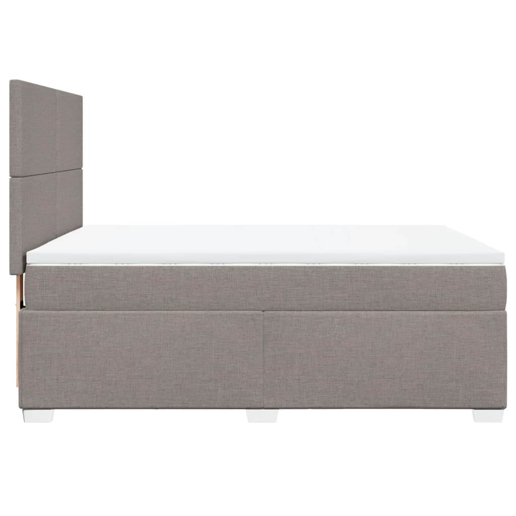 vidaXL Κρεβάτι Boxspring με Στρώμα Taupe 160x200 εκ. Υφασμάτινο