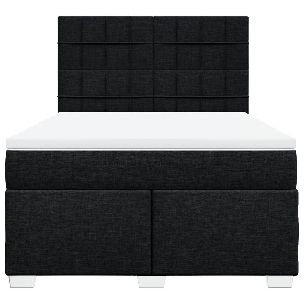 vidaXL Κρεβάτι Boxspring με Στρώμα Μαύρο 160x200 εκ. Υφασμάτινο