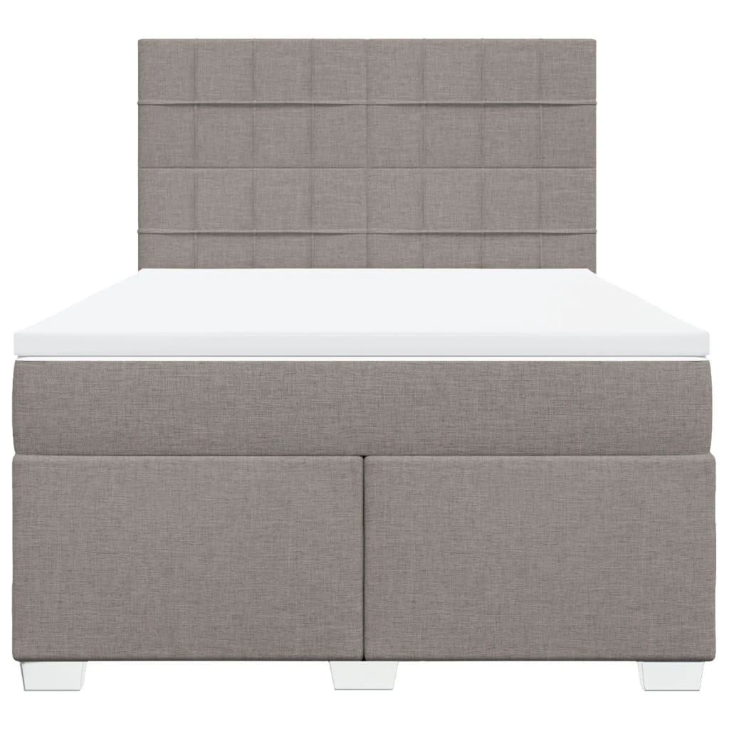 vidaXL Κρεβάτι Boxspring με Στρώμα Taupe 160x200 εκ. Υφασμάτινο