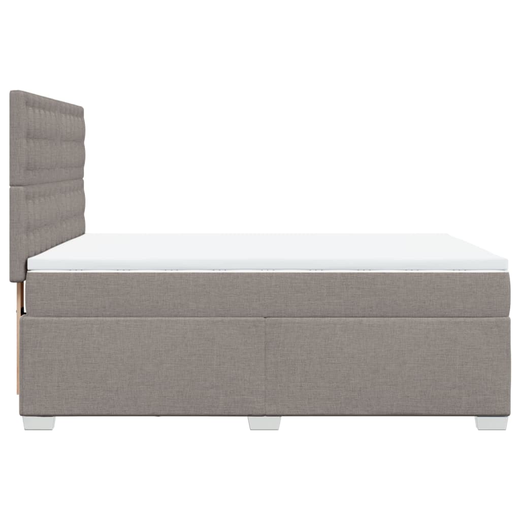 vidaXL Κρεβάτι Boxspring με Στρώμα Taupe 160x200 εκ. Υφασμάτινο