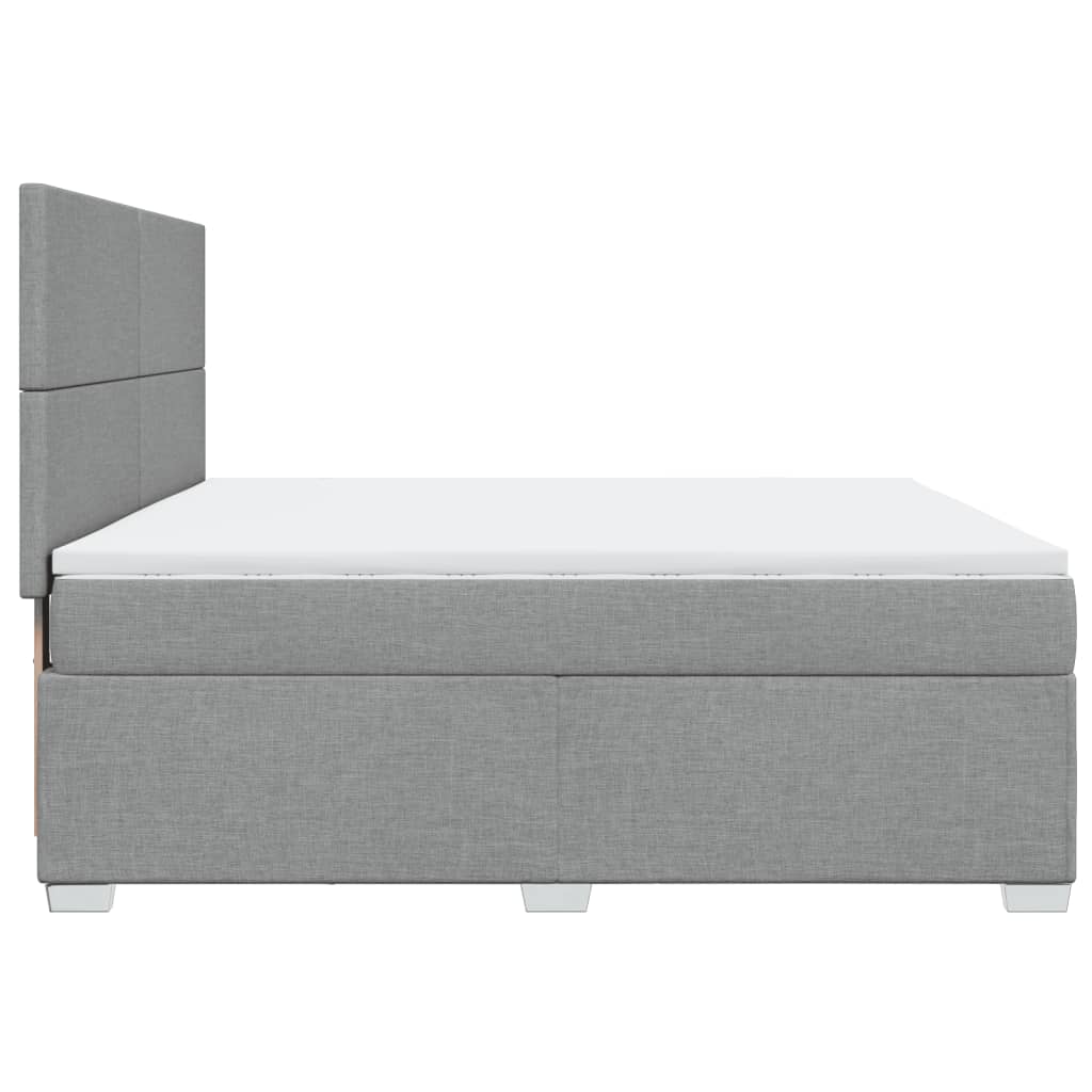 vidaXL Κρεβάτι Boxspring με Στρώμα Ανοιχτό Γκρι 180x200 εκ. Υφασμάτινο