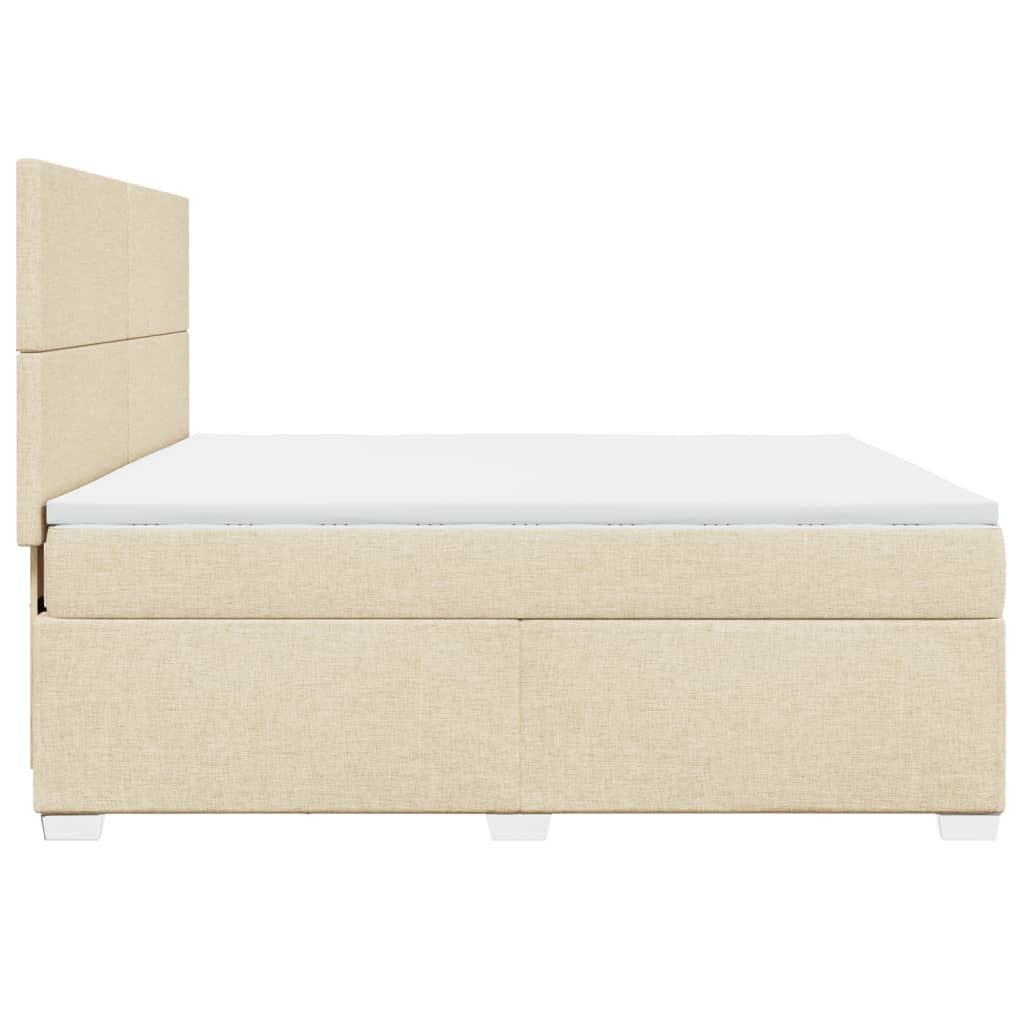 vidaXL Κρεβάτι Boxspring με Στρώμα Κρεμ 180x200 εκ. Υφασμάτινο